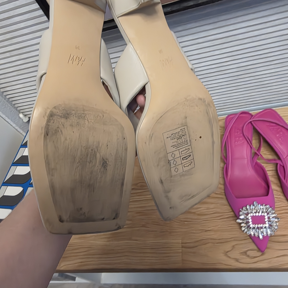 2 Pairs Zara Fuchsia And Gray H&M SHOES SIZE 7 - Picture 5 of 8